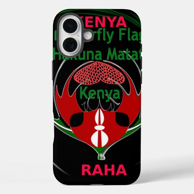 Kenya Raha Hakuna Matata iPhone 16 Plus Hülle (Rückseite)