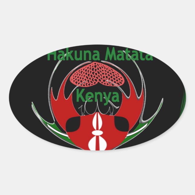 Kenya Raha Hakuna Matata.jpg Ovaler Aufkleber (Vorderseite)