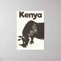 Kenya Rhino Afrikanisches Vintage-Poster