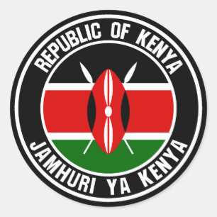 Kenya Round Emblem Runder Aufkleber