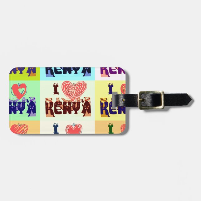 Kenya Travel Souvenir Pop Art Collection Gepäckanhänger (Vorderseite horizontal)