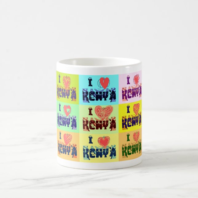 Kenya Travel Souvenir Pop Art Collection Kaffeetasse (Mittel)
