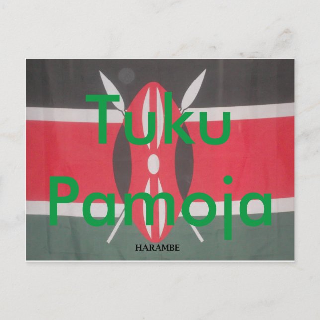 Kenya Tuko Pamoja Kenya nous sommes ensemble carte (Devant)