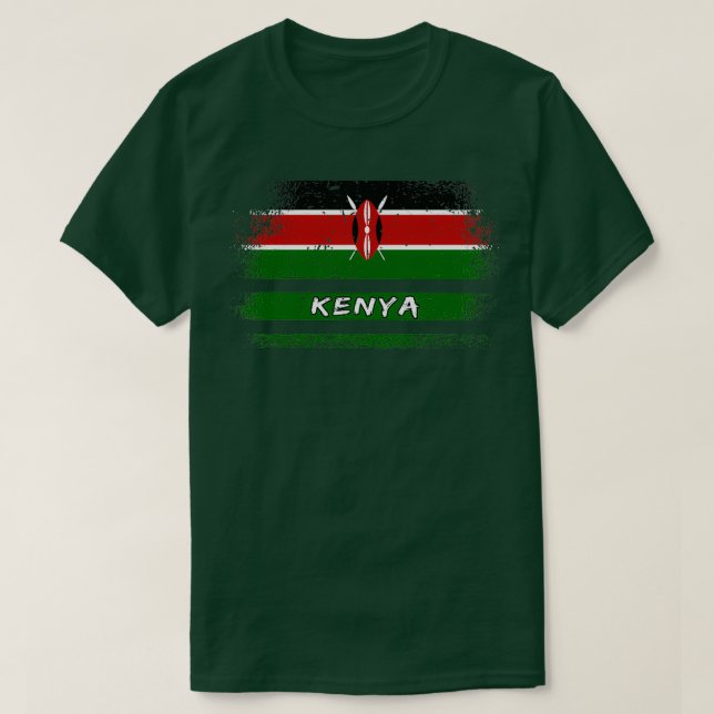 Kenya Vintage Flags Design Nairobi Gift T-Shirt (Design vorne)