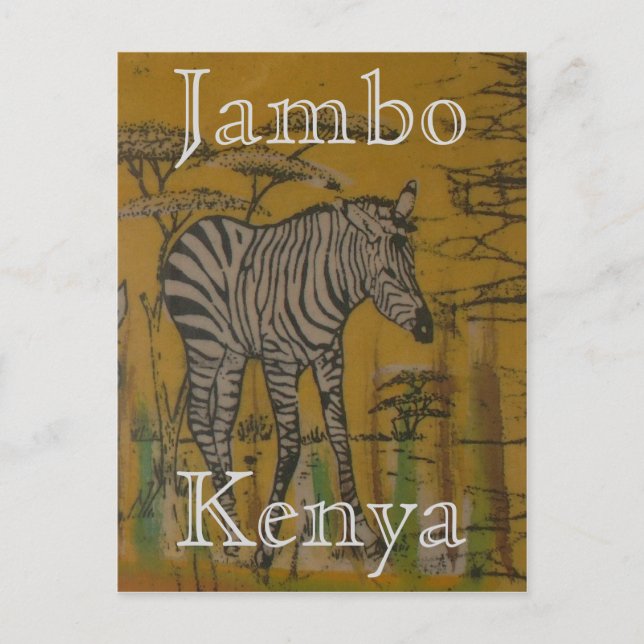 Kenya Wild Life African Safari Zebra Postkarte (Vorderseite)