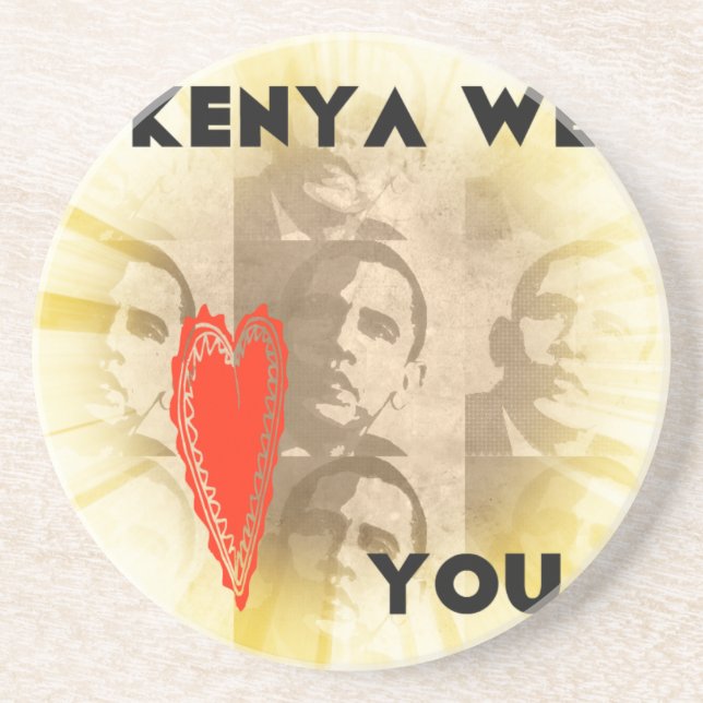 Kenya Wir Liebe Sie liebenswürdig perspektivisches Getränkeuntersetzer (Vorne)