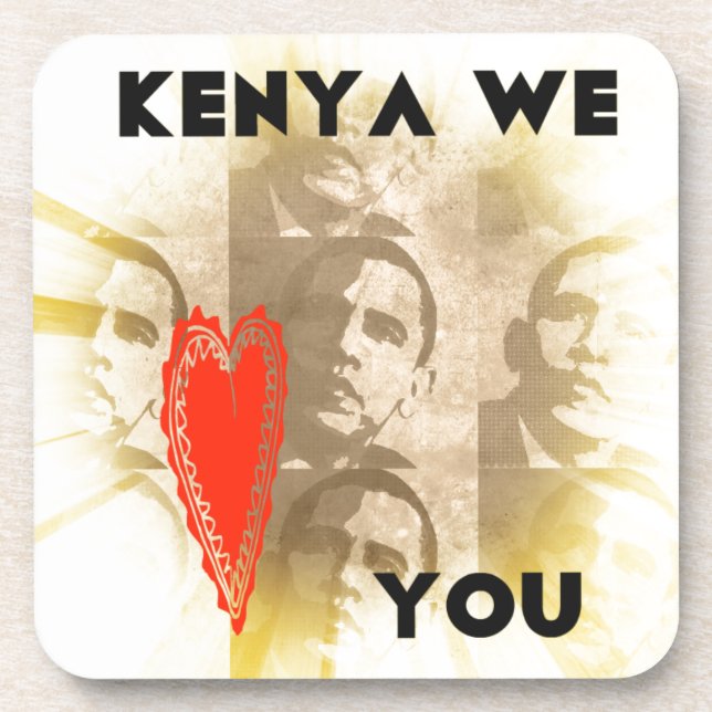 Kenya Wir Liebe Sie liebenswürdig perspektivisches Getränkeuntersetzer (Vorderseite)