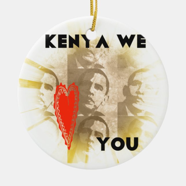 Kenya Wir Liebe Sie liebenswürdig perspektivisches Keramikornament (Vorne)