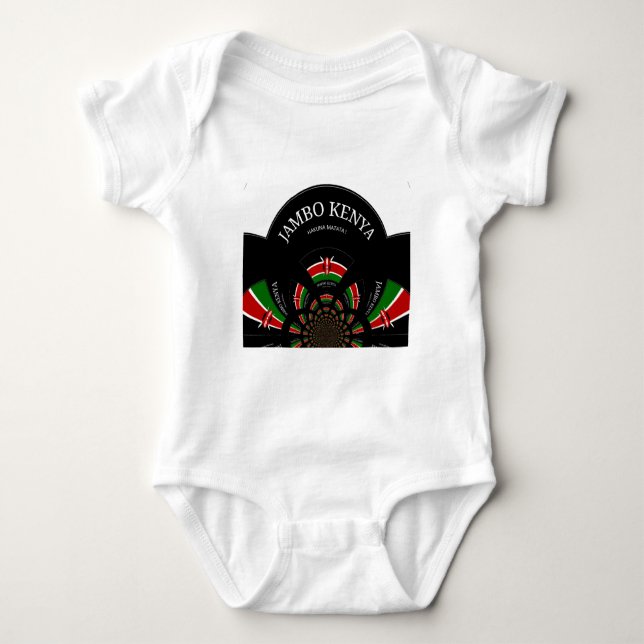 Kenyan Flag Inspiriert Jambo Willkommensdesign Art Baby Strampler (Vorderseite)