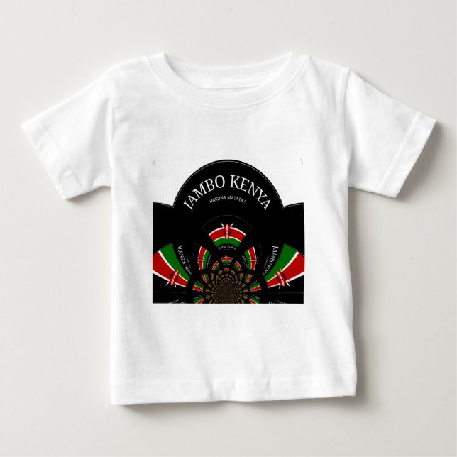 Kenyan Flag Inspiriert Jambo Willkommensdesign Art Baby T-shirt (Vorderseite)