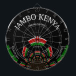 Kenyan Flag Inspiriert Jambo Willkommensdesign Art Dartscheibe<br><div class="desc">Kenyan Flag Inspiriert Jambo Welcome Design Art Print Herzlich Willkommen Herzlich Willkommen und Patriotismus in Ihrem Raum mit der Kenyan Flag Inspiriert Jambo Welcome Design Art Print, exklusiv im Achempong Zazzle Online-Shop! Dieses lebendige und patriotische Werk verbindet wunderbar Elemente der kenianischen Flagge mit allgemein anerkannten herzlichen Grüßen. Das Kunstwerk weist...</div>