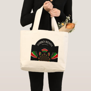 Kenyan Flag Inspiriert Jambo Willkommensdesign Art Jumbo Stoffbeutel