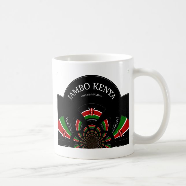 Kenyan Flag Inspiriert Jambo Willkommensdesign Art Kaffeetasse (Rechts)