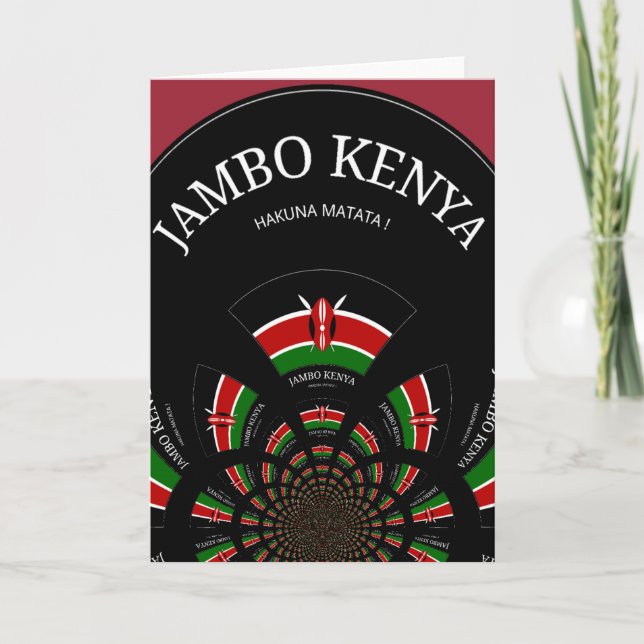 Kenyan Flag Inspiriert Jambo Willkommensdesign Art Karte (Vorderseite)