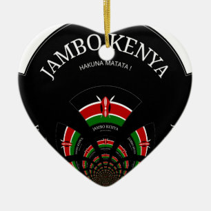 Kenyan Flag Inspiriert Jambo Willkommensdesign Art Keramikornament