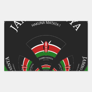 Kenyan Flag Inspiriert Jambo Willkommensdesign Art Rechteckiger Aufkleber