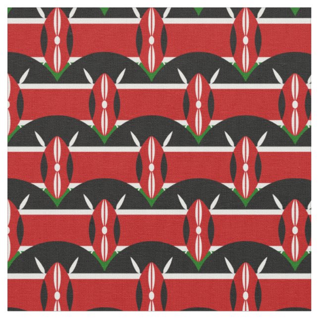 Kenyan Flag & Kenya Trendy Fabric /mode Stoff (Nahaufnahme)