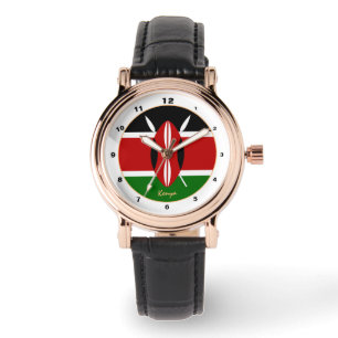 Kenyan Flag & Kenya trendy mode /design watch Armbanduhr
