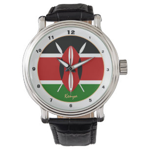 Kenyan Flag & Kenya trendy mode /design watch Armbanduhr