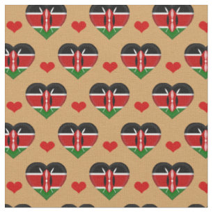 Kenyan Flag & Red Heart Modefabrik /Kenia Stoff