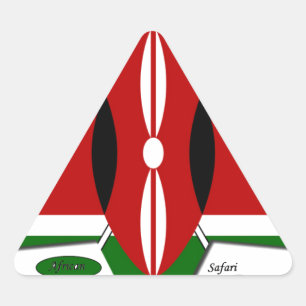 Kenyan Flag Safari Design: Liste der Bucket-Server Dreieckiger Aufkleber