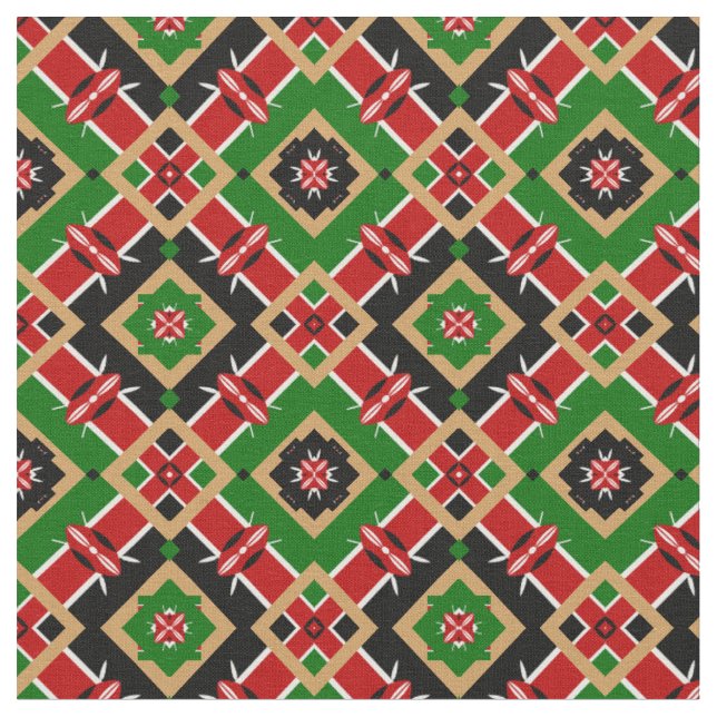 Kenyan Flag & Trendy Kenya Fabric Mode GLD Stoff (Nahaufnahme)