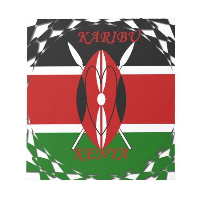 Kenyan Flag Unity: Tuko Pamoja Design Notizblock (Vorderseite)