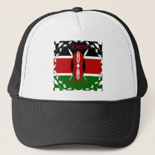 Kenyan Flag Unity: Tuko Pamoja Design Truckerkappe