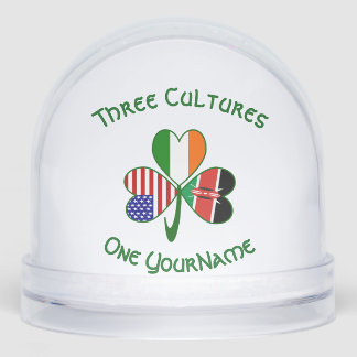 Kenyan Irish American Flag Kleeblatt Personalisier Schneekugeln