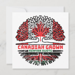 Kenyan Kenya Canadian Canada Tree Roots Flag Karte