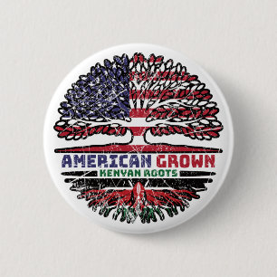 Kenyan Kenya US USA Vereinigte Staaten Tree Button