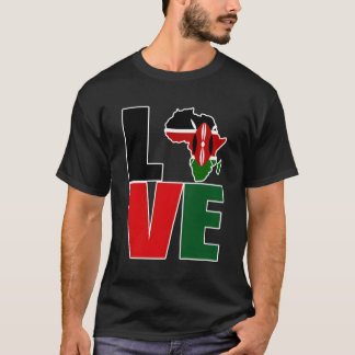 Kenyan Pride I Liebe Kenya Flag Karte Afrika T - S T-Shirt