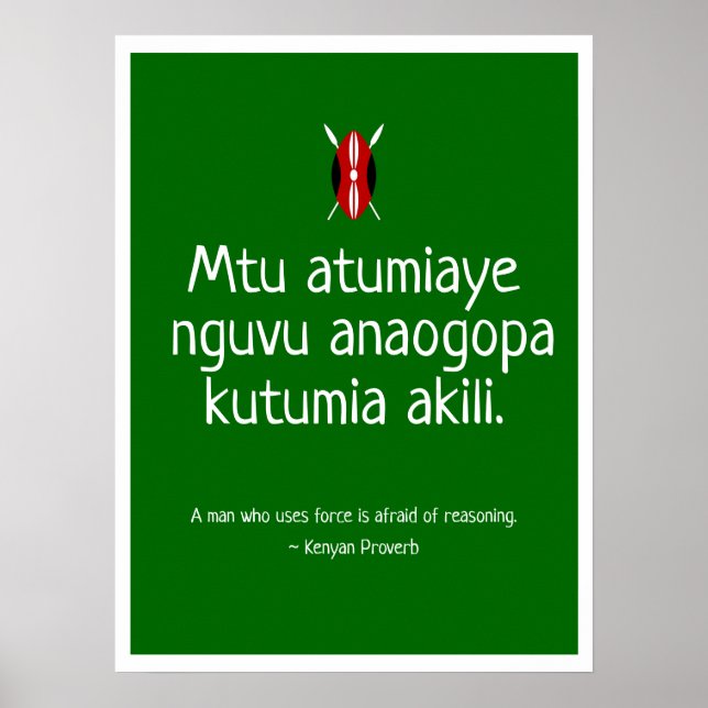 Kenyan Proverb Poster (Vorne)
