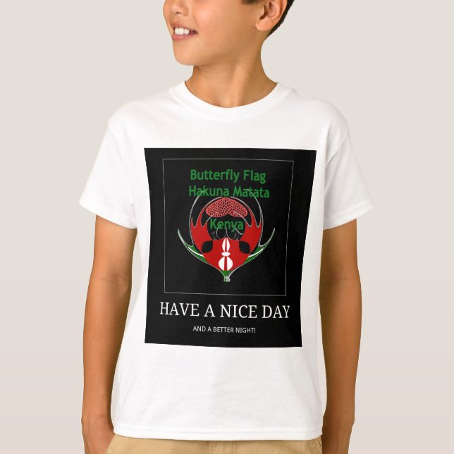 Kenyan Schild Design: Schmetterlingsflagge. T-Shirt (Vorderseite)