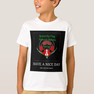 Kenyan Schild Design: Schmetterlingsflagge. T-Shirt