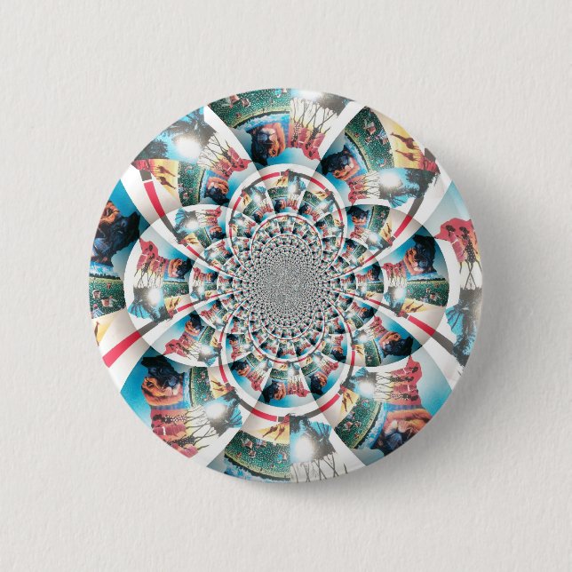 Kenyan Tapestry Kaleidoskop Art Print Button (Vorderseite)