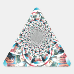 Kenyan Tapestry Kaleidoskop Art Print Dreieckiger Aufkleber