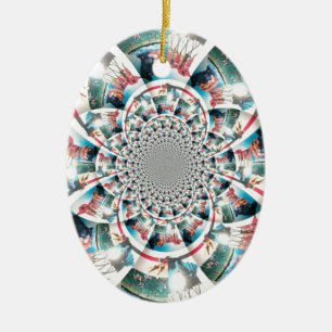 Kenyan Tapestry Kaleidoskop Art Print Keramik Ornament
