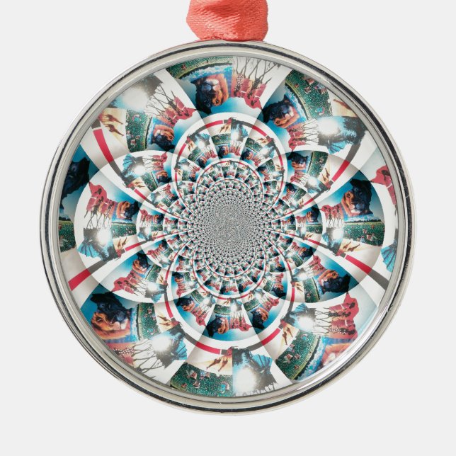 Kenyan Tapestry Kaleidoskop Art Print Ornament Aus Metall (Vorne)