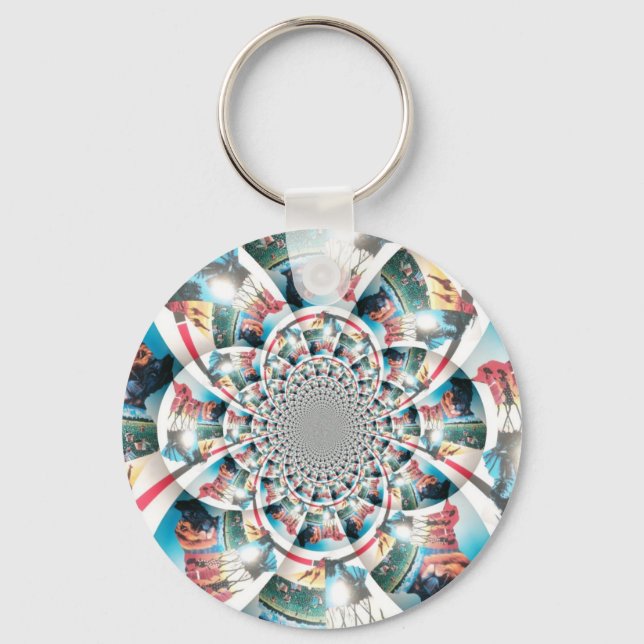 Kenyan Tapestry Kaleidoskop Art Print Schlüsselanhänger (Vorderseite)