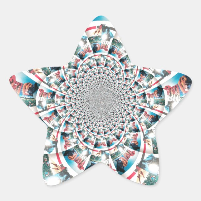 Kenyan Tapestry Kaleidoskop Art Print Stern-Aufkleber (Vorderseite)