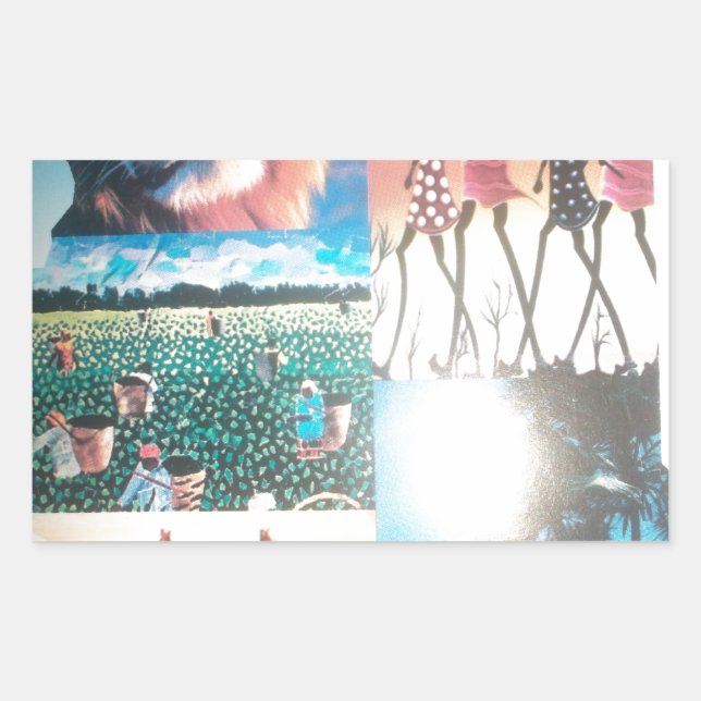 Kenyan Tapestry: Wildnis, Kultur und Küstenstrand Rechteckiger Aufkleber (Vorderseite)