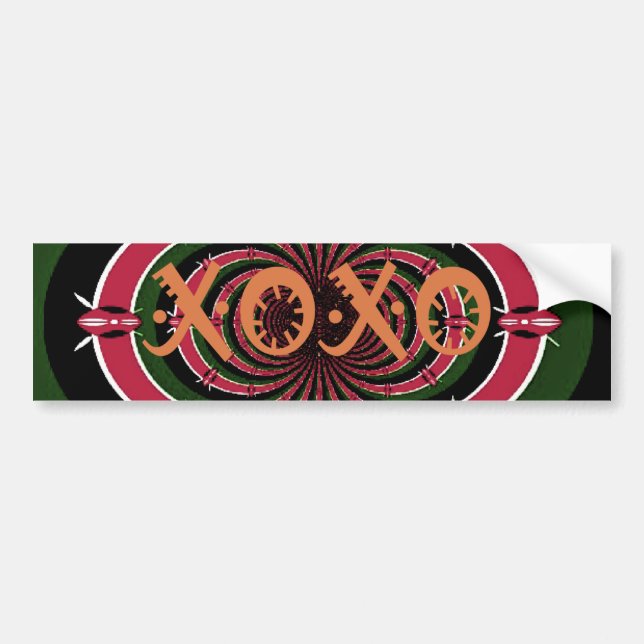 Kenyan Travel Gift - Hugs & Kisses Design Autoaufkleber (Vorne)