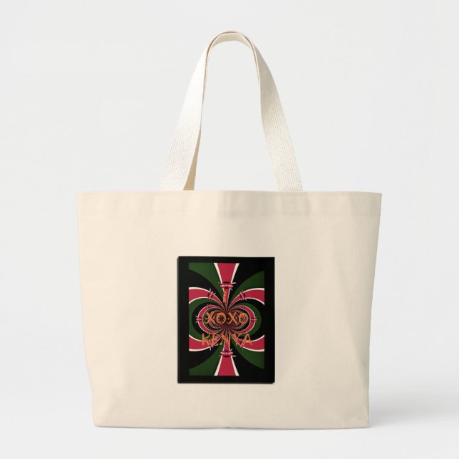 Kenyan Travel Gift - Hugs & Kisses Design Jumbo Stoffbeutel (Vorne)