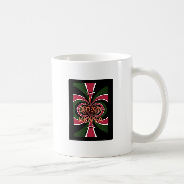 Kenyan Travel Gift - Hugs & Kisses Design Kaffeetasse (Rechts)