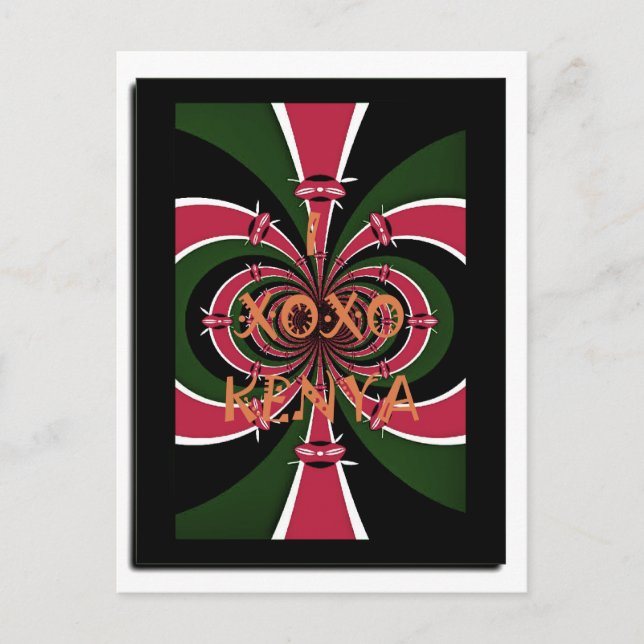 Kenyan Travel Gift - Hugs & Kisses Design Postkarte (Vorderseite)