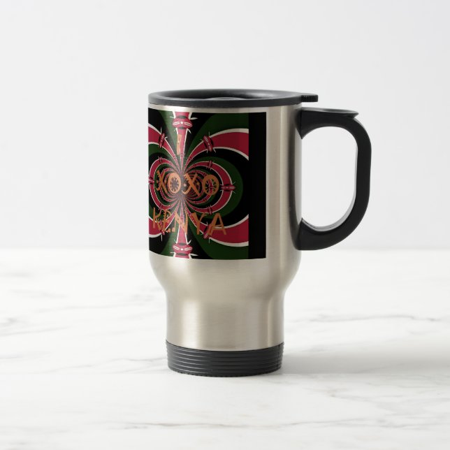 Kenyan Travel Gift - Hugs & Kisses Design Reisebecher (Rechts)