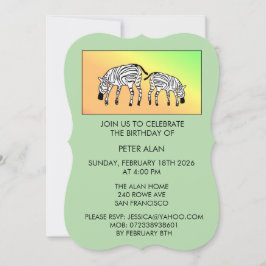 Kenyan Zebras, Geburtstag Einladung