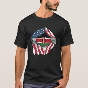 Kenyanisches Blut in mir Kenia-Flagge T-Shirt