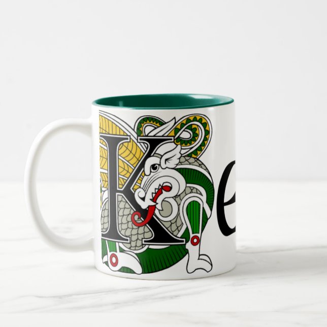 Keogh keltische Drache-Tasse Zweifarbige Tasse (Links)